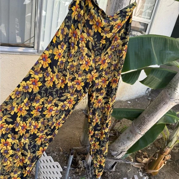 Free People Black and Gold Floral Jumpsuit - Picture 9 of 9